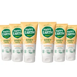 6x Shampoo 100% Natuurlijk Baby & Kids 200 ml^Happy Earth Discount