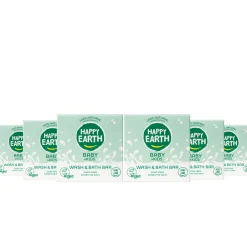 6x Wash & Bath Bar 100% Natuurlijk Baby & Kids 50 gr^Happy Earth Online