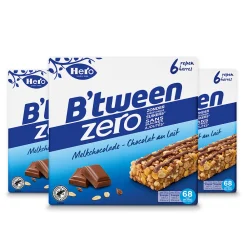 3x B'tween Mueslireep Zero Melkchocolade 6x20gr^Hero