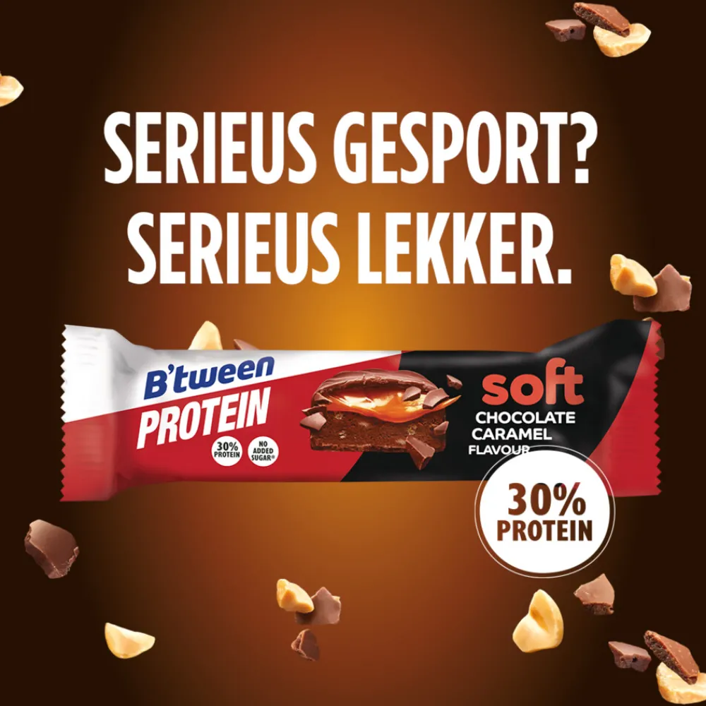 Snacks & Tussendoortjes<Hero 12x B'tween Proteinreep Soft Chocolate Caramel 45 gr