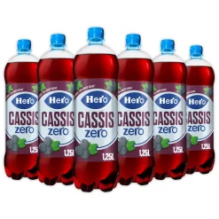 Dranken<Hero 6x Cassis Zero 1,25 liter