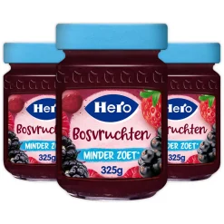 Discount 3x Jam Minder Zoet Bosvruchten 325 gr Beleg