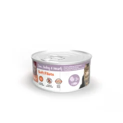 Kattenvoer<HobbyFirst Feline 12x Blik Zachte Filets Tonijn & Kalkoen & Mossel 70 gr