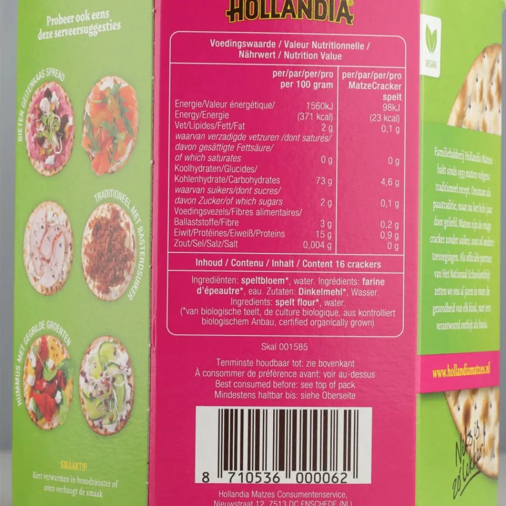 3x Matze Crackers Spelt 100 gr^Hollandia Best