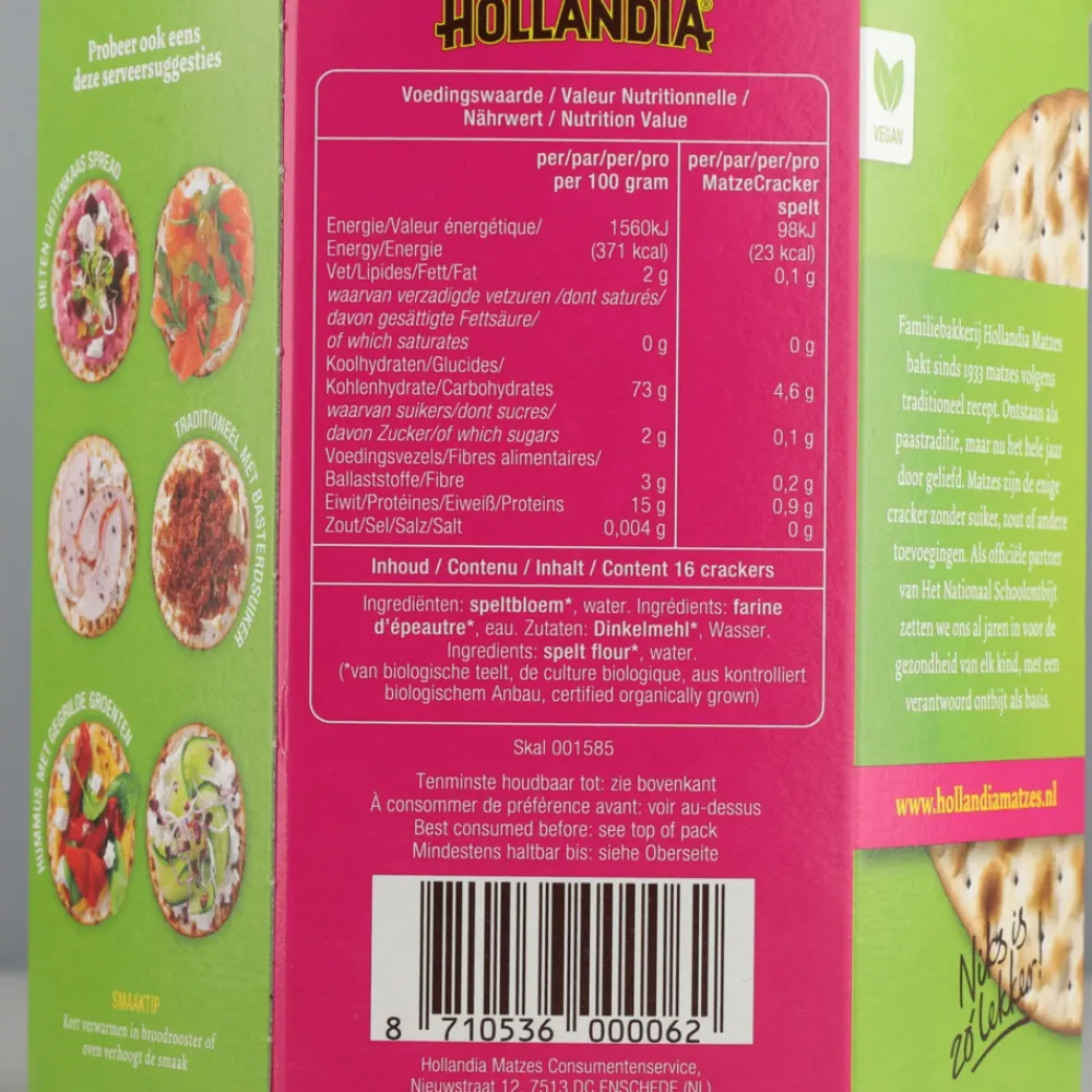 3x Matze Crackers Spelt 100 gr^Hollandia Best
