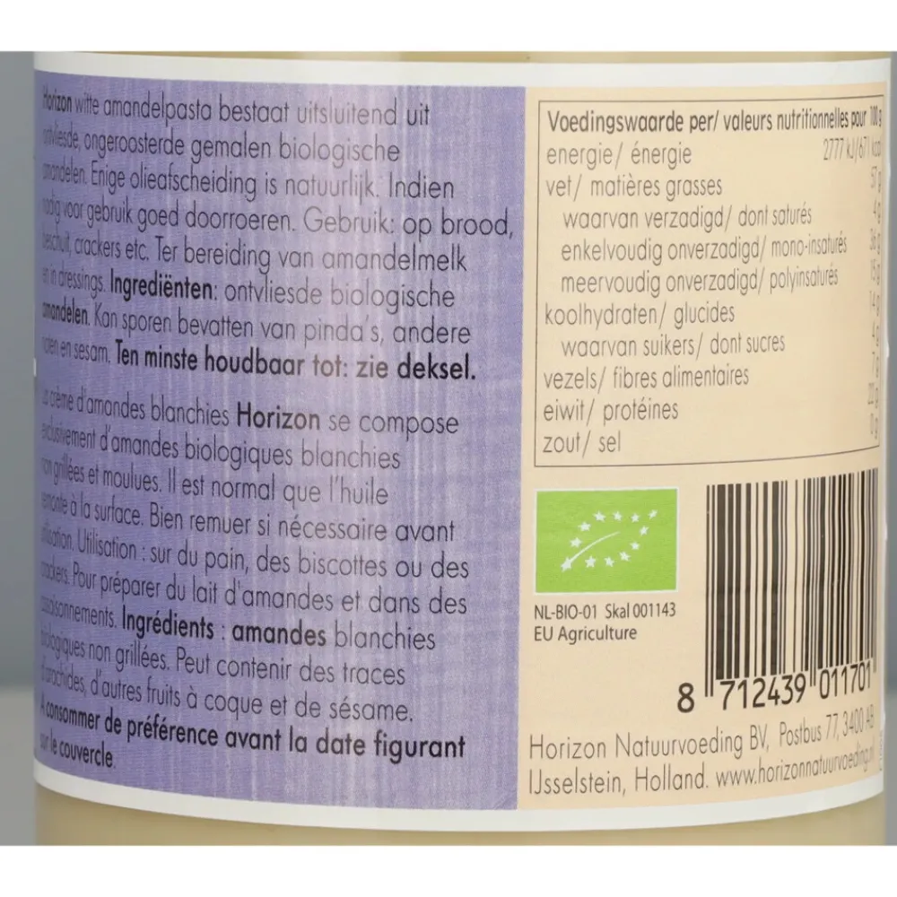 6x Amandelpasta Wit Zeezout Bio 350 gr^Horizon Hot