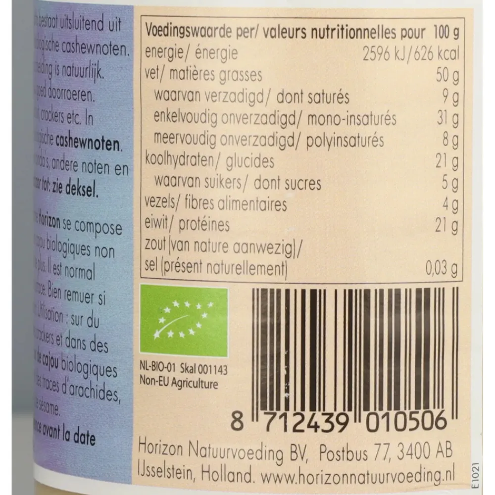 6x Cashewpasta Wit 350 gr^Horizon Hot