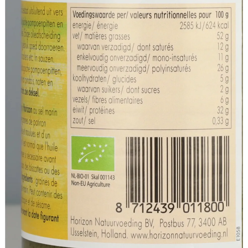 6x Pompoenpittenpasta Bio 350 gr^Horizon Outlet