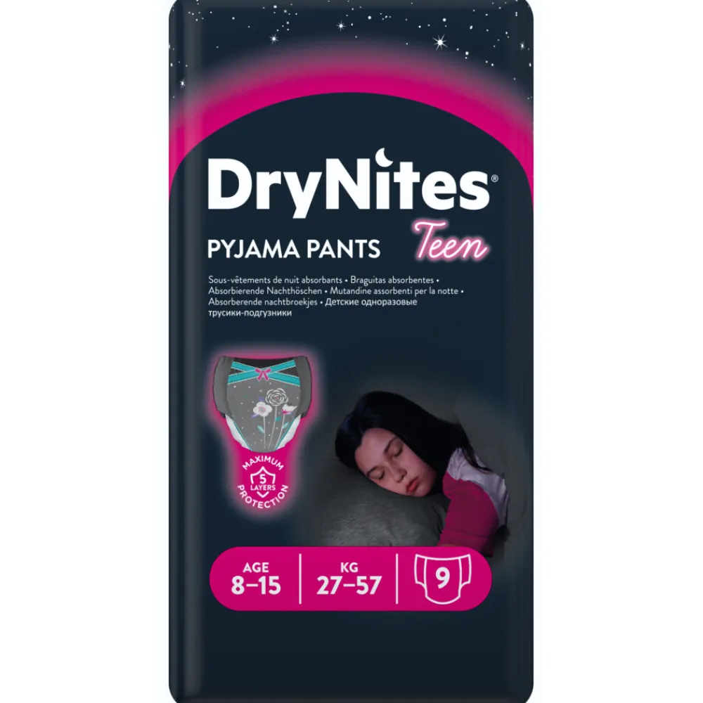 Luiers|Incontinentie<Huggies DryNites 3x Absorberende Luierbroekjes Meisjes 8-13 jaar 9 stuks