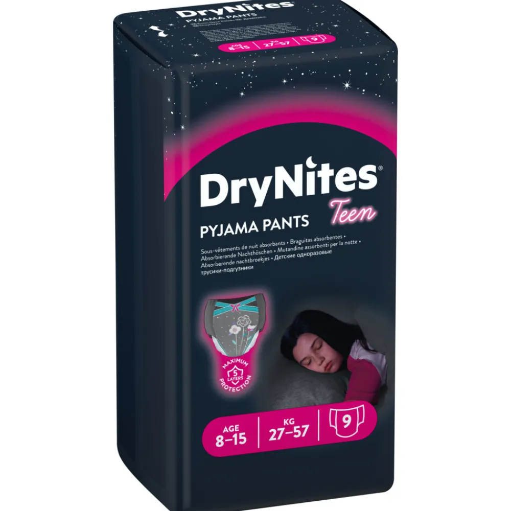 Luiers|Incontinentie<Huggies DryNites 3x Absorberende Luierbroekjes Meisjes 8-13 jaar 9 stuks
