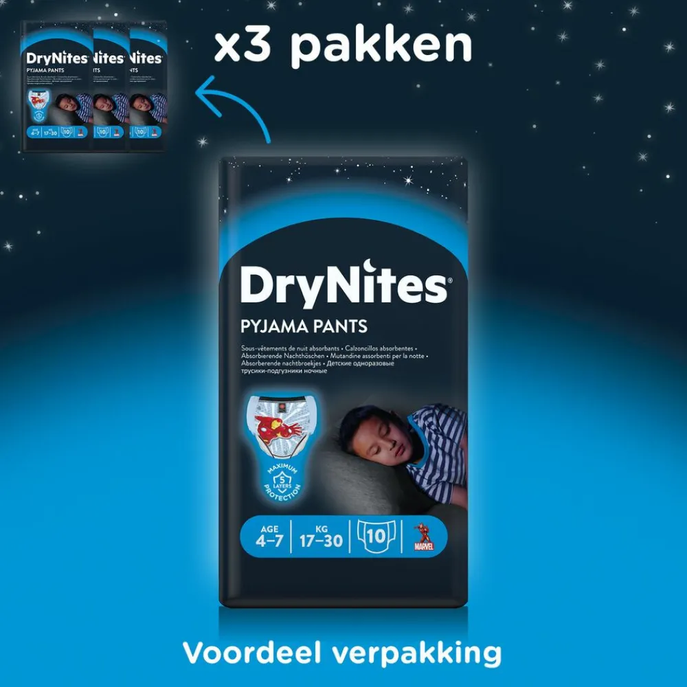 New 3x Absorberende Luierbroekjes Jongens 4-7 jaar 10 stuks Luiers