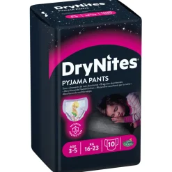 Luiers|Incontinentie<Huggies DryNites 3x Absorberende Luierbroekjes Meisjes 3-5 jaar 10 stuks