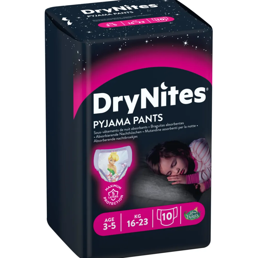 Luiers|Incontinentie<Huggies DryNites 3x Absorberende Luierbroekjes Meisjes 3-5 jaar 10 stuks