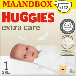 4x Extra Care Newborn Luiers Maat 1 (2 - 5 kg) 28 stuks^Huggies