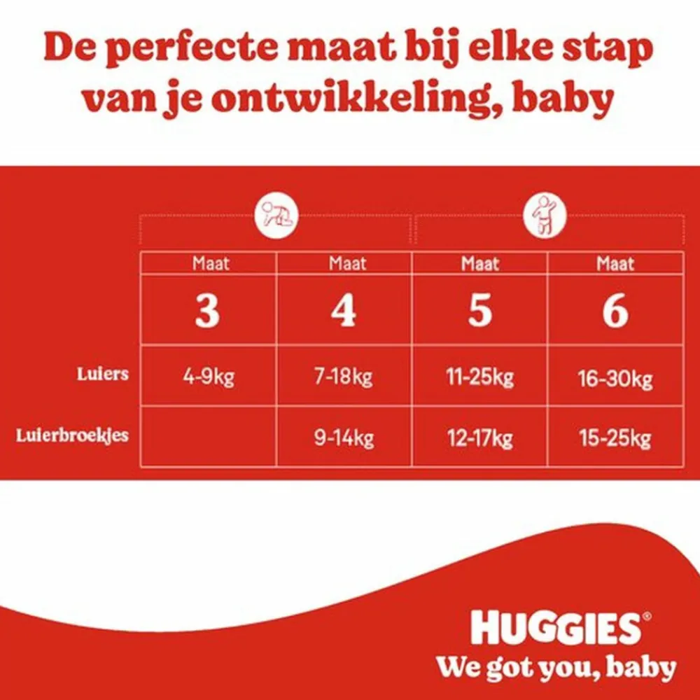 3x Little Movers Luiers Maat 4 (7 - 18 kg) 50 stuks^Huggies Hot