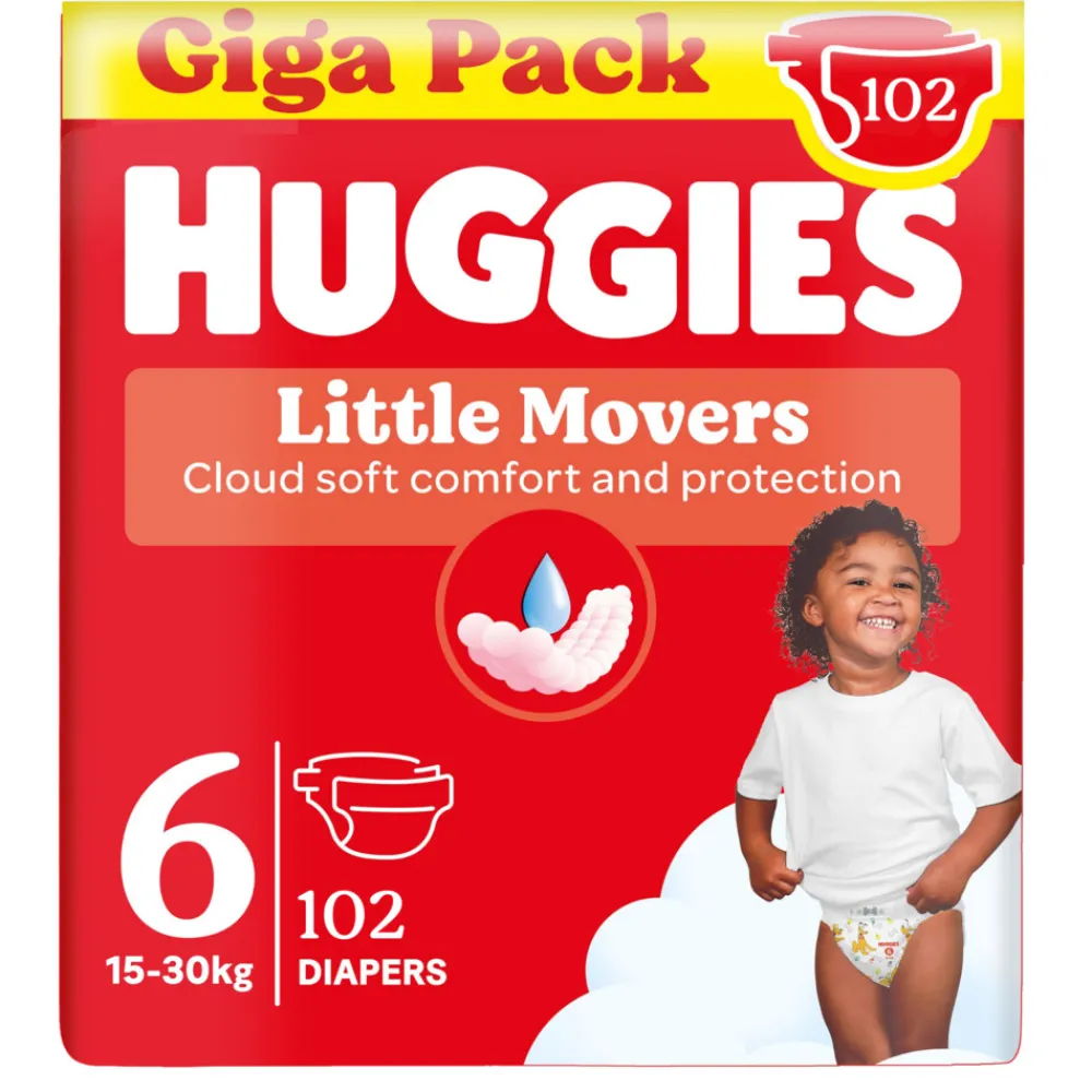 3x Little Movers Luiers Maat 6 (15 - 30 kg) 34 stuks^Huggies Discount
