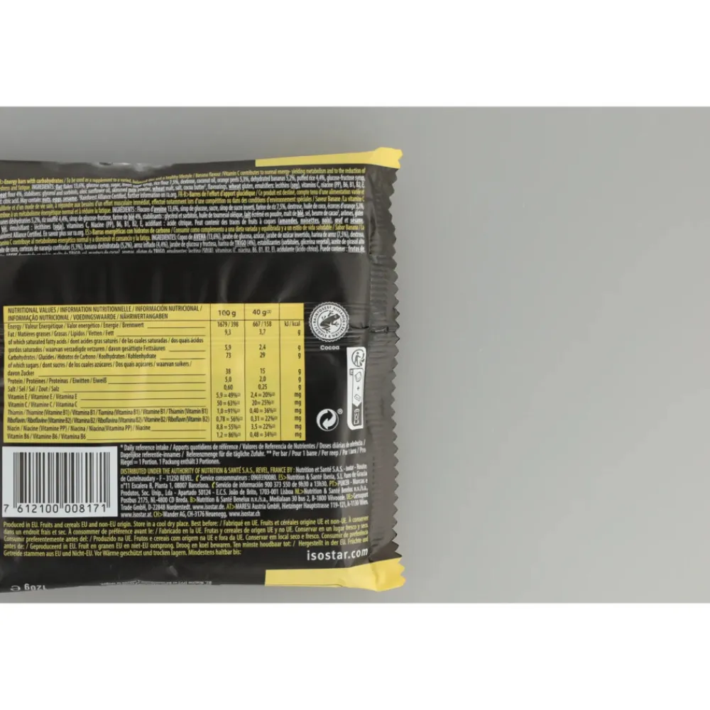 Sportvoeding & Drank|Snacks & Tussendoortjes<Isostar 20x High Energy Sportreep Banaan 3 x 40 gr