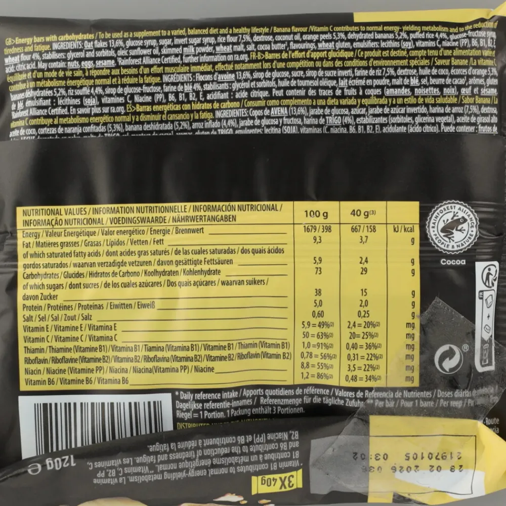 Sportvoeding & Drank|Snacks & Tussendoortjes<Isostar 20x High Energy Sportreep Banaan 3 x 40 gr