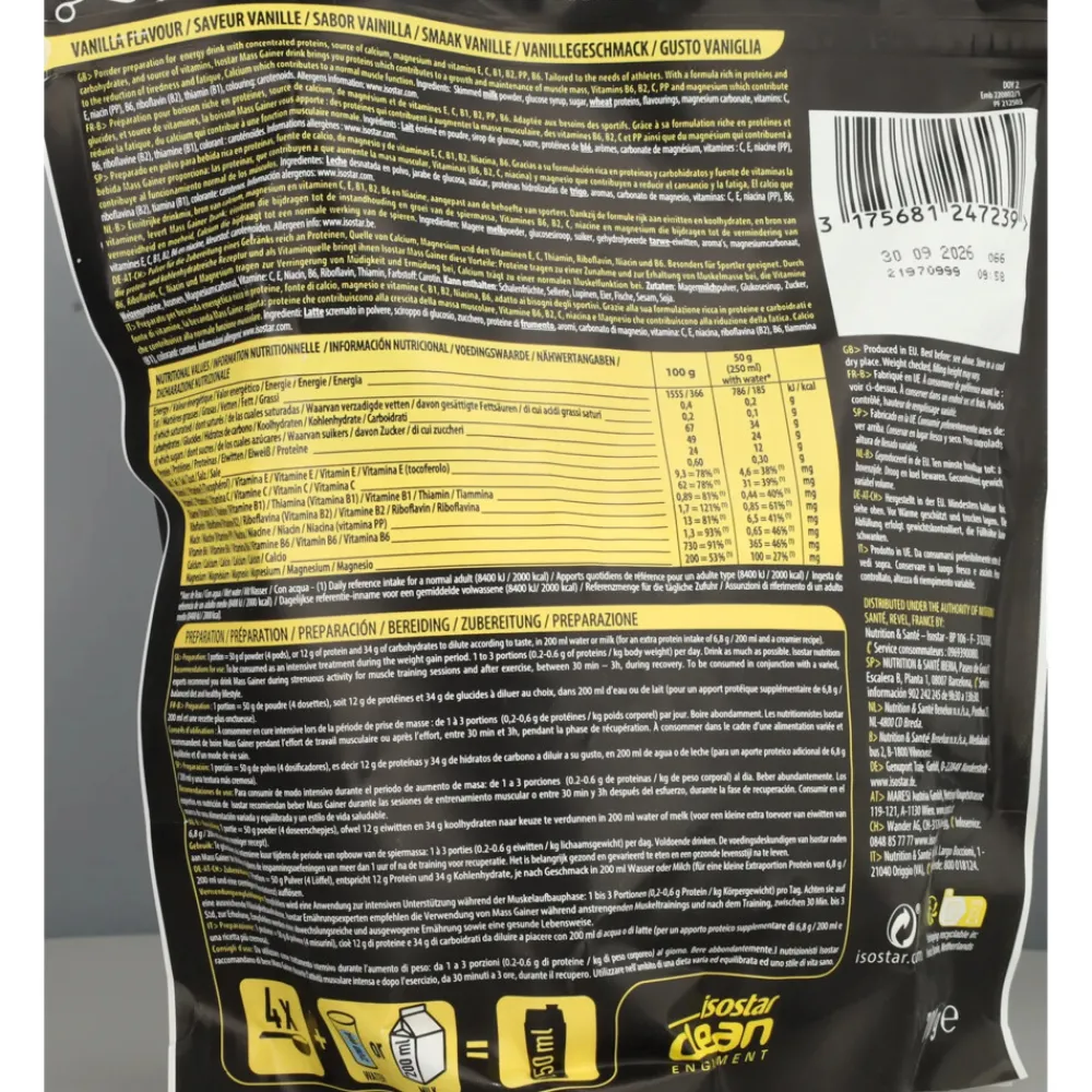 Discount 3x Mass Gainer Vanille 700 gr Sportvoeding & Drank