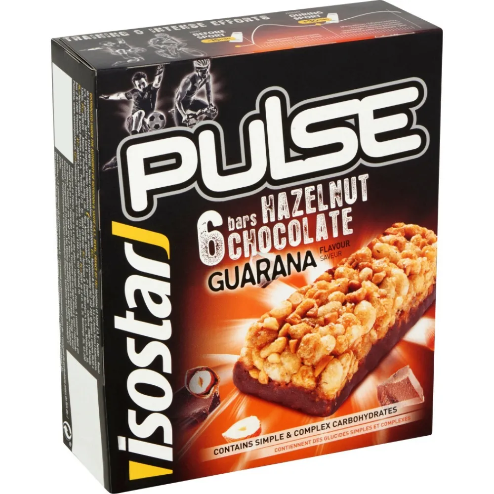 Sportvoeding & Drank|Snacks & Tussendoortjes<Isostar 6x Sportreep Pulse Hazelnoot 138 gr