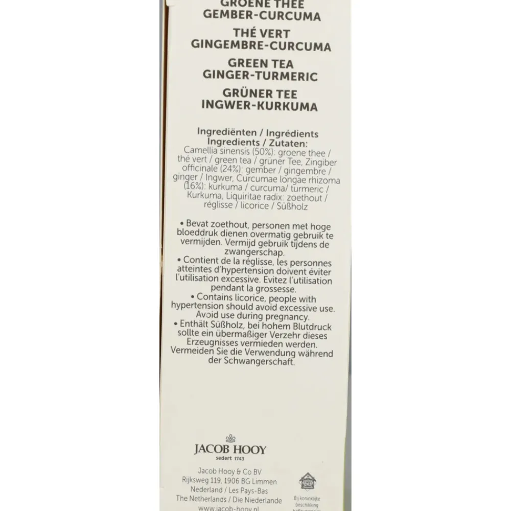 3x Groene Thee Gember - Curcuma 20 stuks^Jacob Hooy Sale