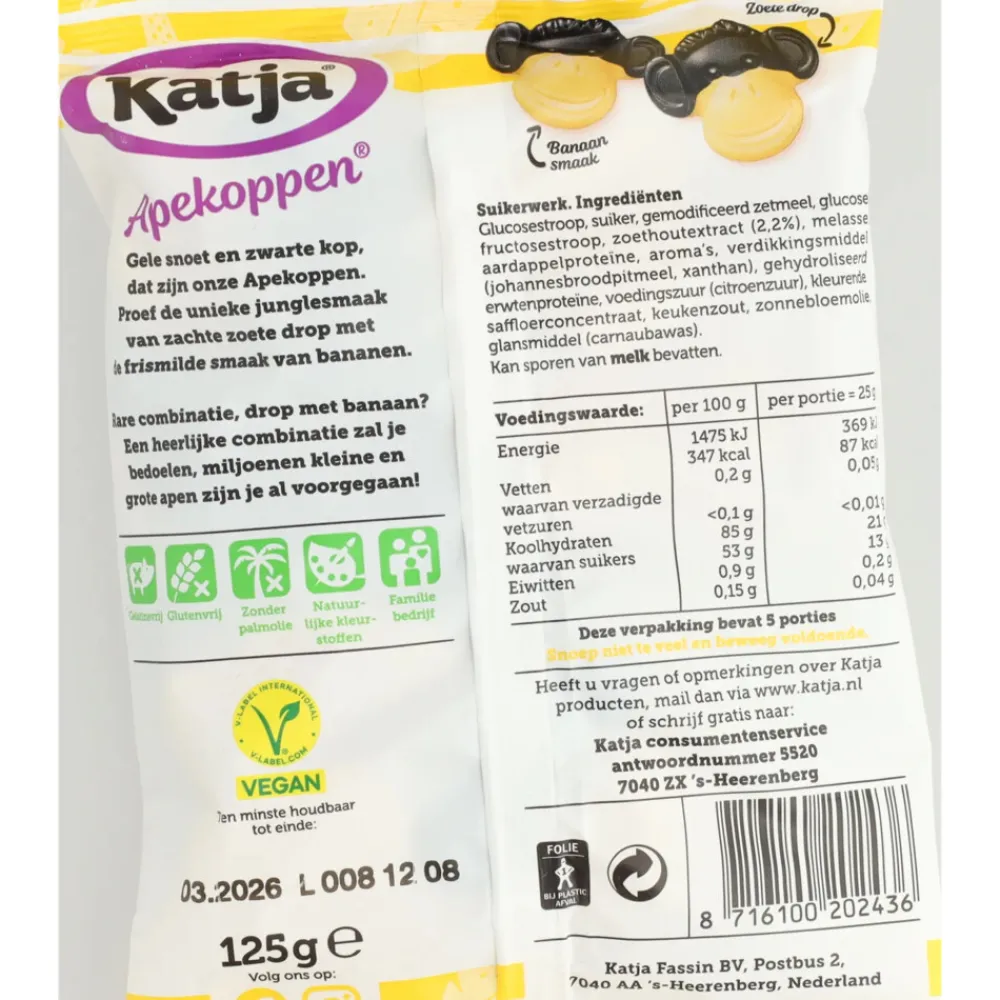 Snoep<Katja 3x Apekoppen 125 gr