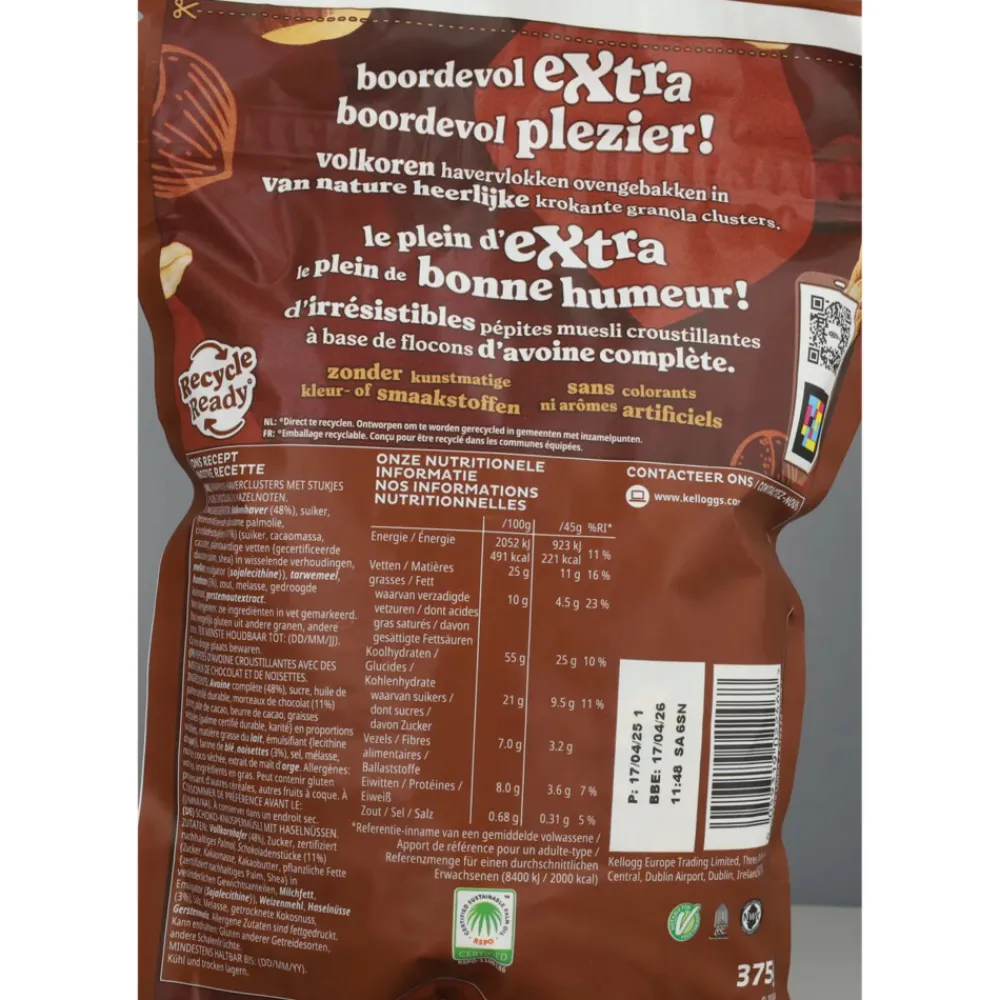 Discount 4x Kellogg's Extra Dark Chocolate 375 gr Ontbijtgranen