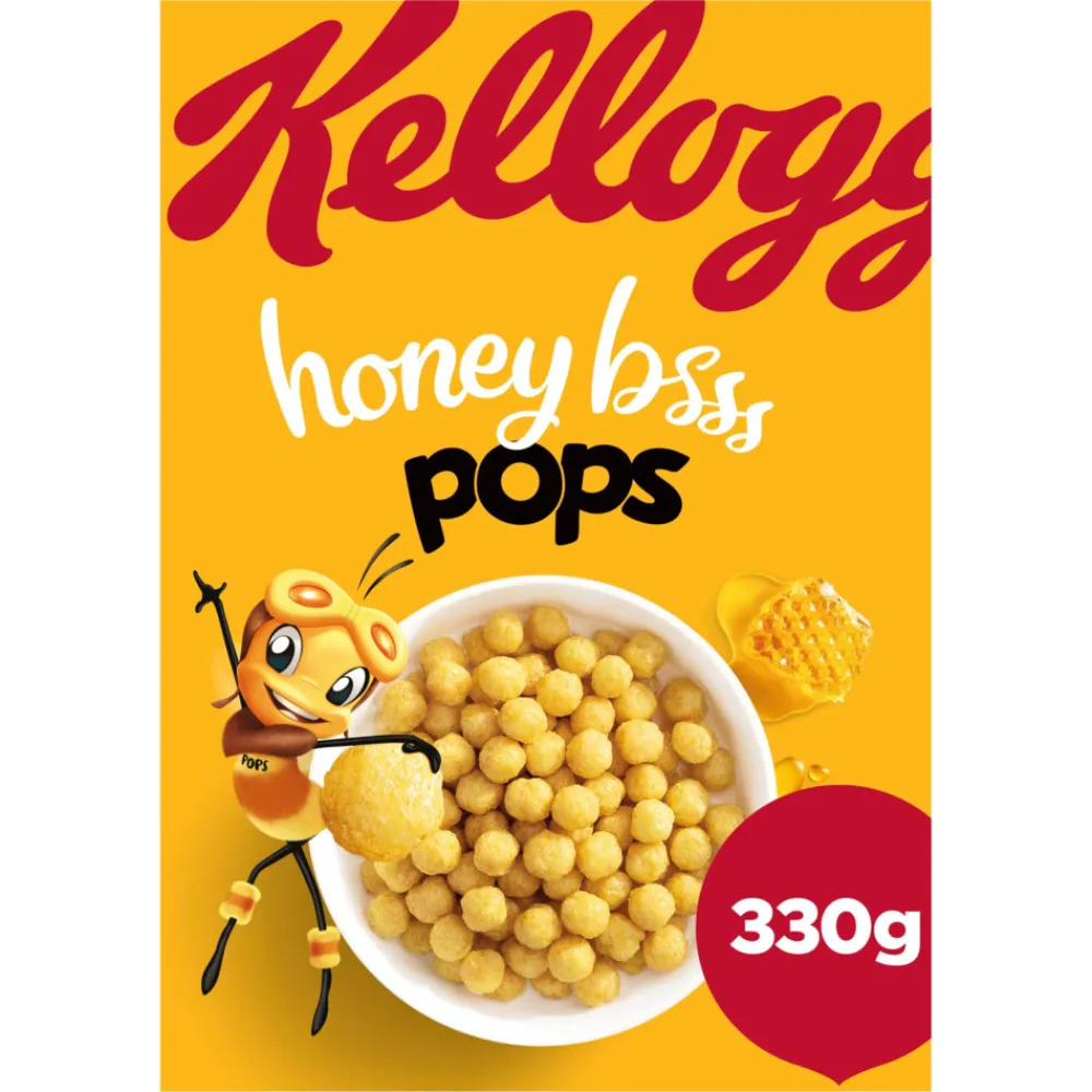Ontbijtgranen<Kelloggs 4x Kellogg's Honey Pops Ontbijtgranen 330 gr