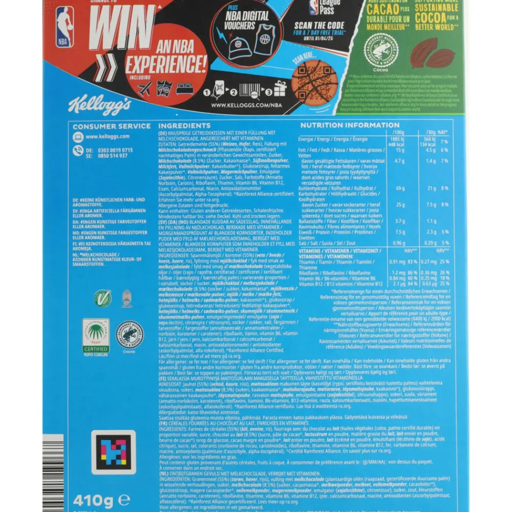 4x Kellogg's Tresor Melk Chocolade 410 gr^Kelloggs Hot