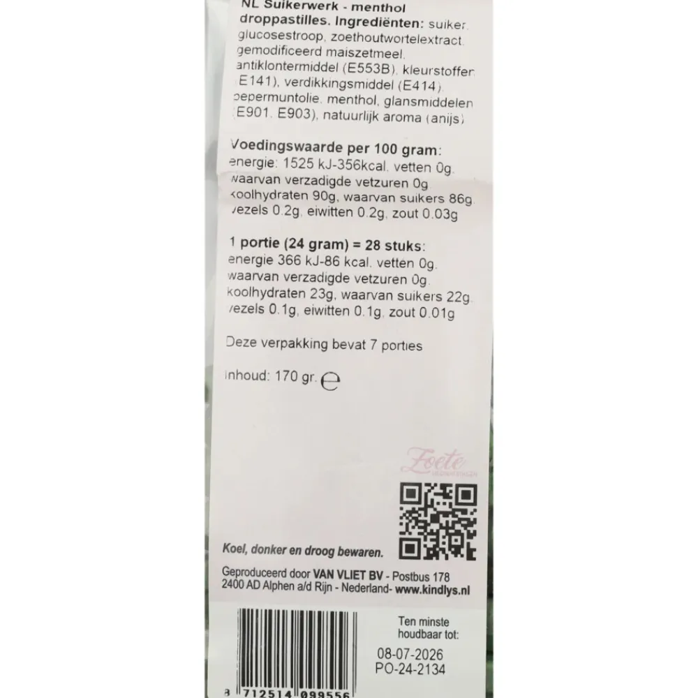 Snoep<Kindlys 7x Kindly's Groene Erwten 170 gr