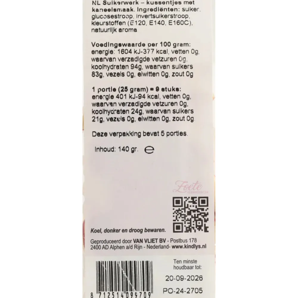 Snoep<Kindlys 7x Kindly's Kaneelkussentjes 140 gr