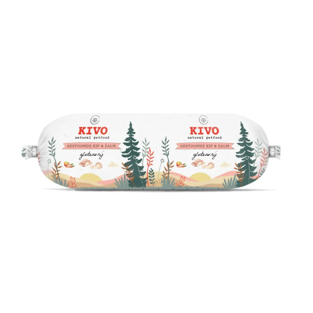 12x Gestoomde Kip & Zalm 600 gr^Kivo Outlet