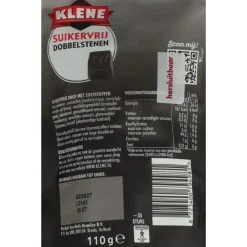 Snoep<Klene 12x Dubbelzoute Dobbelstenen Suikervrij 105 gr