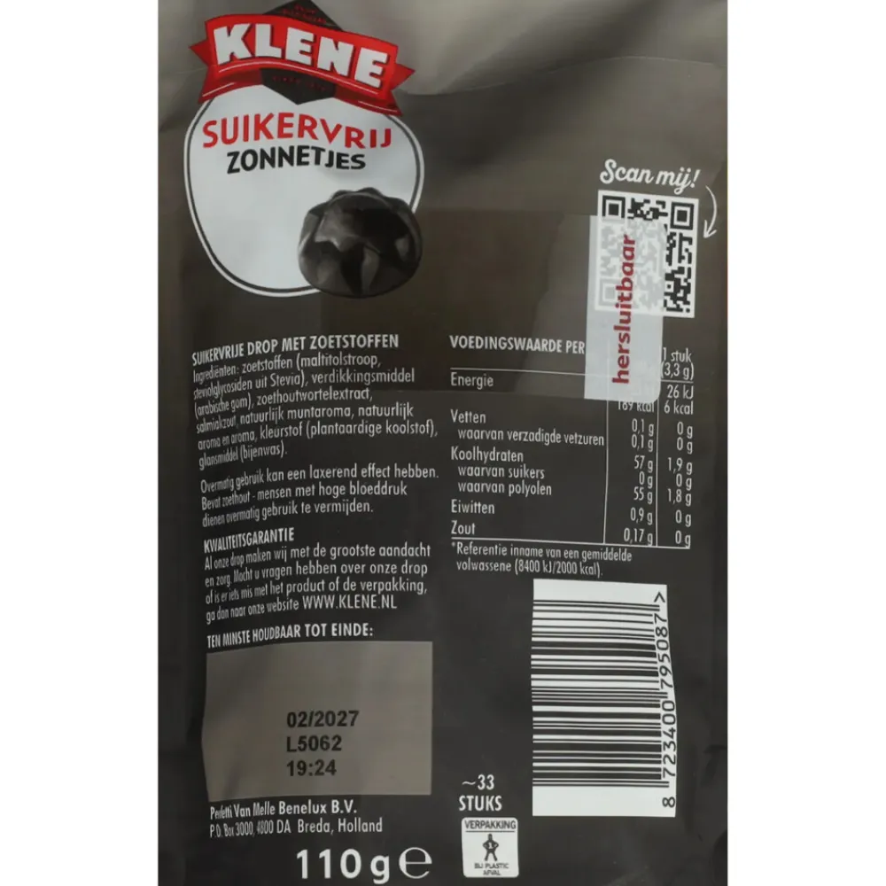 3x Zoete Zonnetjes Suikervrij 105 gr^Klene Discount