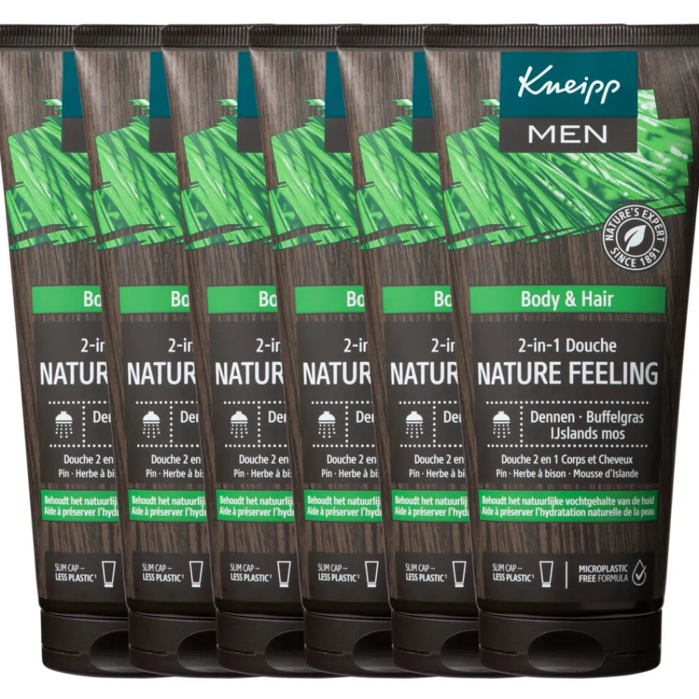 New 6x Douche Men 2-in-1 Nature Feeling 200 ml Bad & Douche