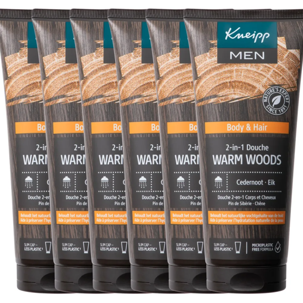 Outlet 6x Douche Men 2-in-1 Warm Woods 200 ml Bad & Douche