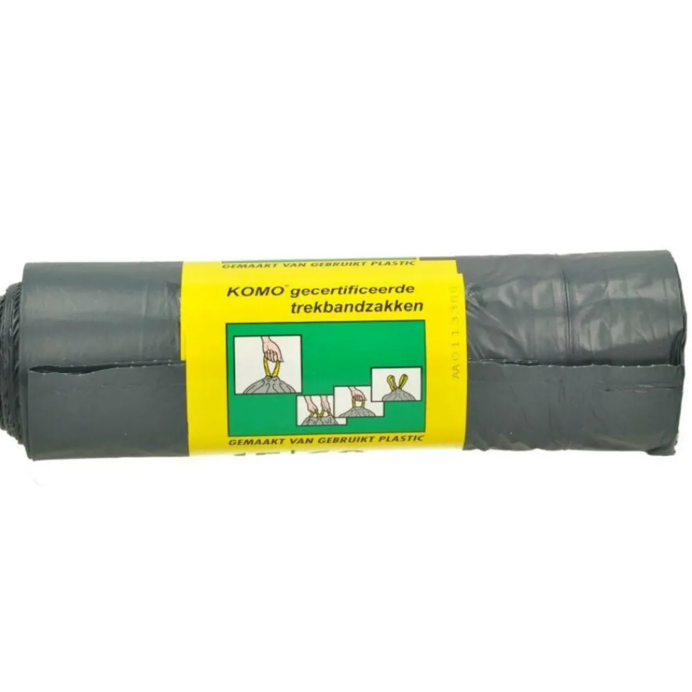 20x Vuilniszakken Trekband 60L 15 stuks Huishoud & Vuilniszakken