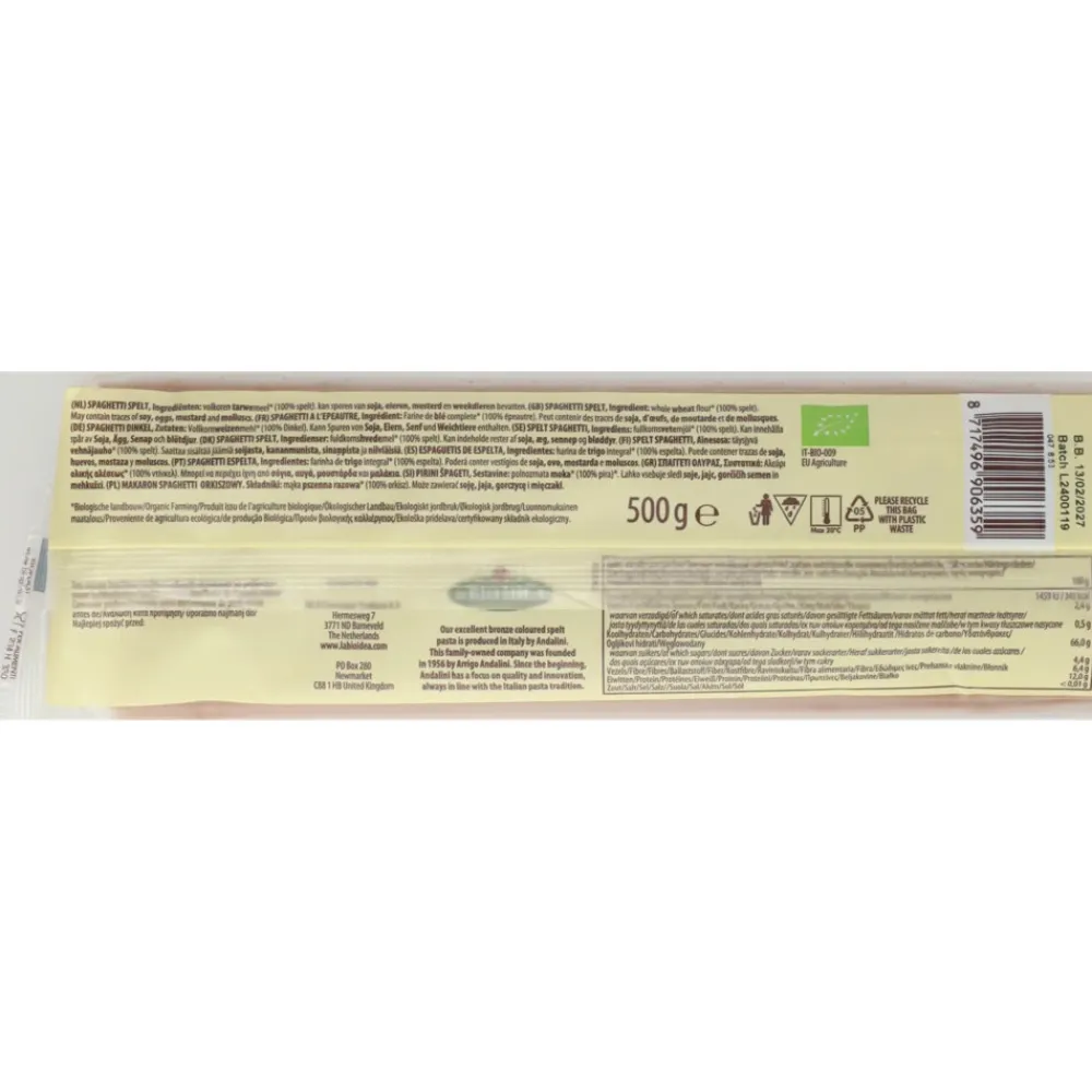 Pasta, Rijst & Wraps<La Bio Idea 12x Spaghetti Spelt Bio 500 gr