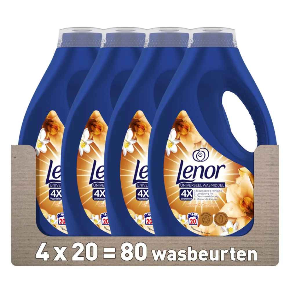 4x Vloeibaar Wasmiddel Gouden Orchidee 20 Wasbeurten 900 ml^Lenor Sale