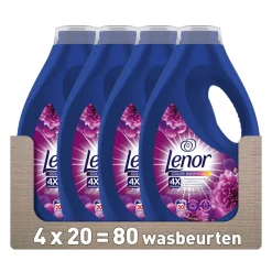 Clearance 4x Vloeibaar Wasmiddel Amethist & Bloemenboeket 20 Wasbeurten 900 ml Wasmiddel