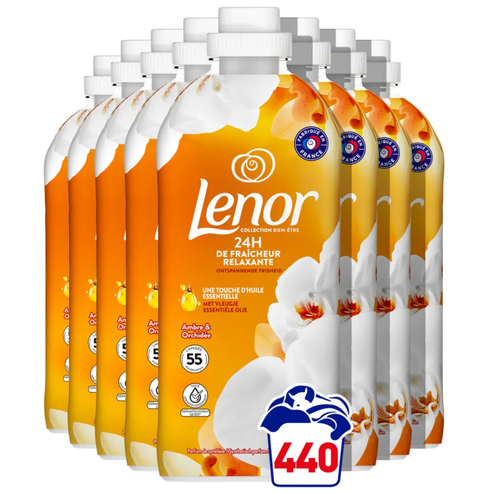 Wasverzachter<Lenor 8x Wasverzachter Amber & Orchidee 55 Wasbeurten 1155 ml