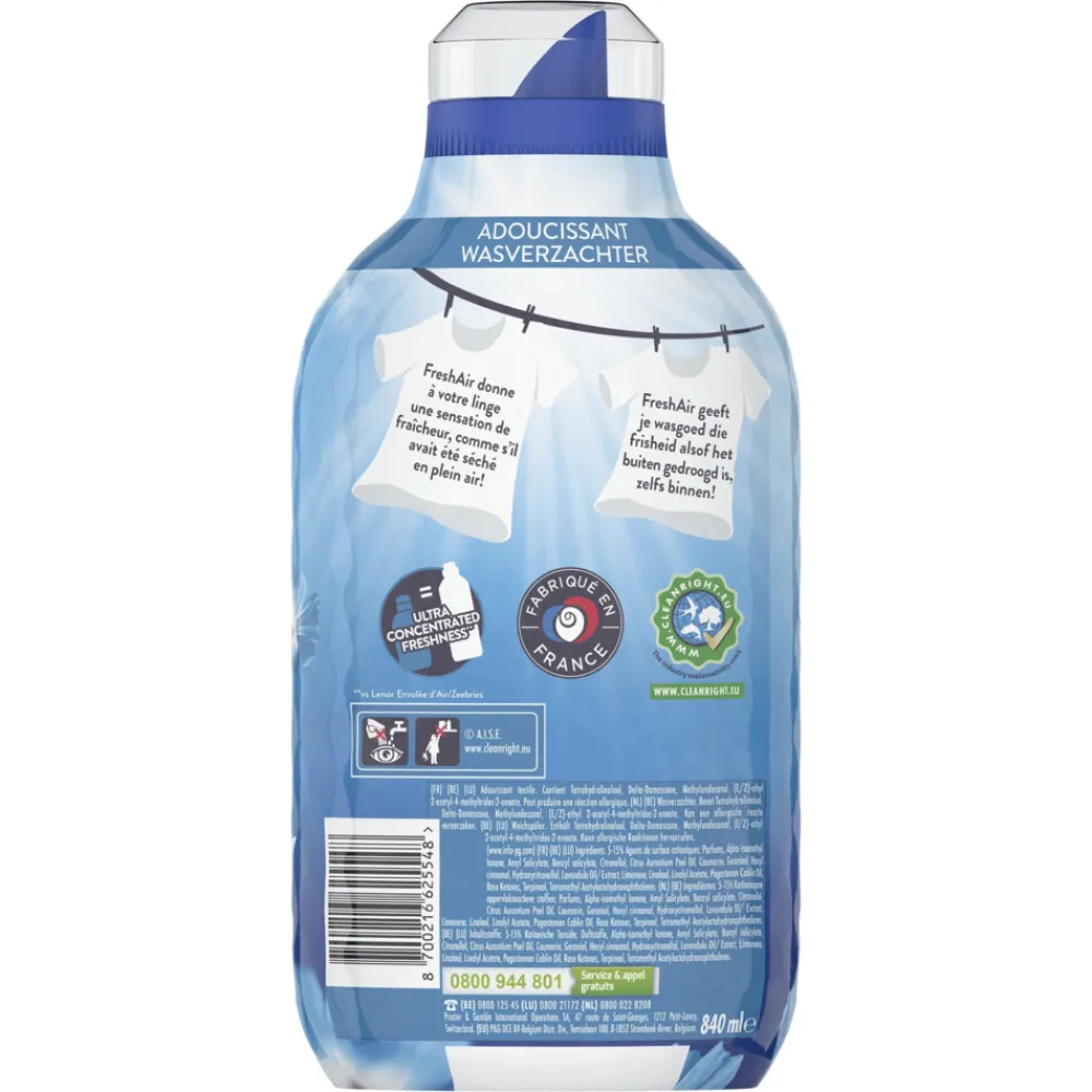 Wasverzachter<Lenor 8x Wasverzachter Fresh Air Ochtendfris 60 Wasbeurten 840 ml