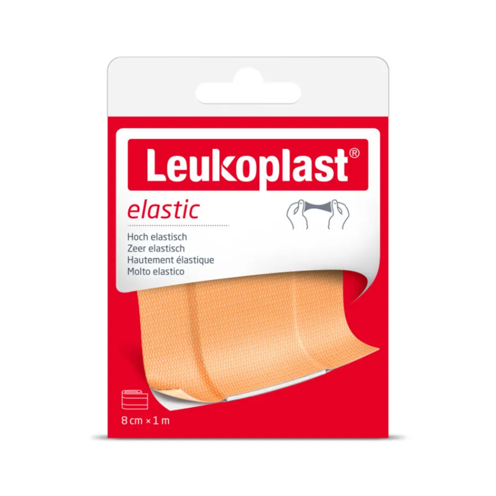 Pleisters<Leukoplast 10x Elastic Wondpleisters Elastisch 1 m x 8 cm