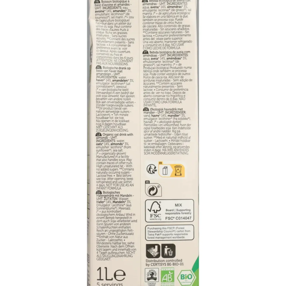 Outlet 8x Haverdrink Amandel 1 liter Melkvervangers