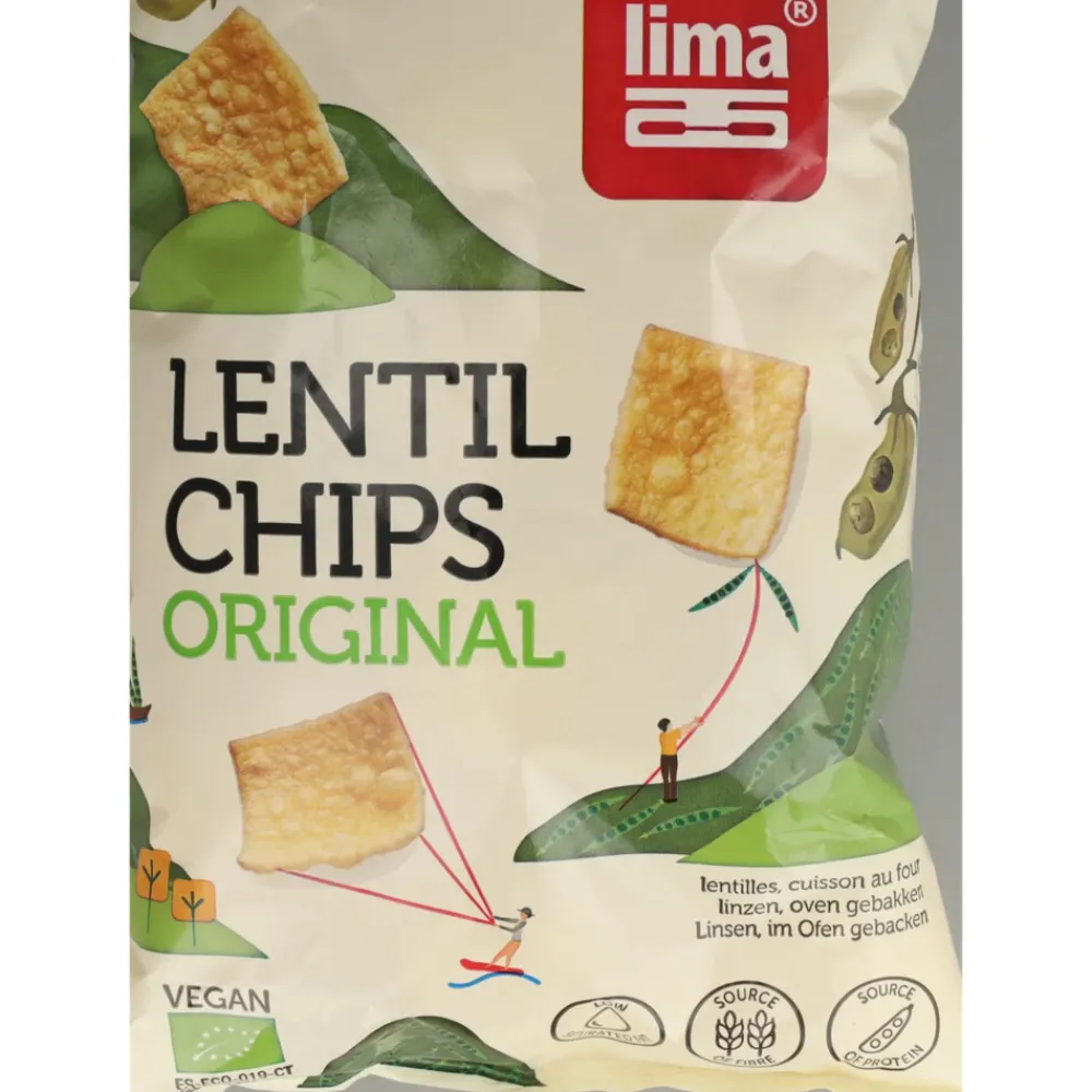 Outlet 12x Lentil Chips Original 90 gr Snacks & Tussendoortjes