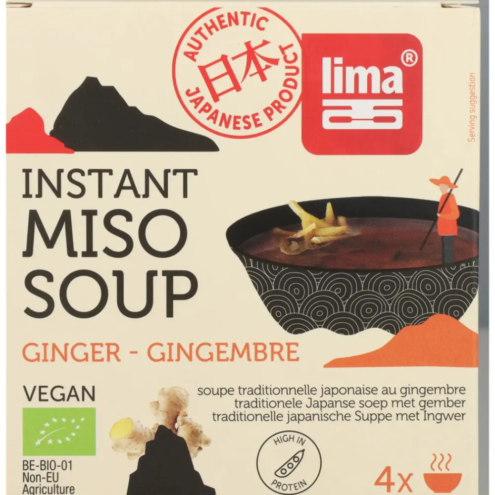 Soepen & Sauzen<Lima 6x Soep Instant Miso Soup Gember 60 gr