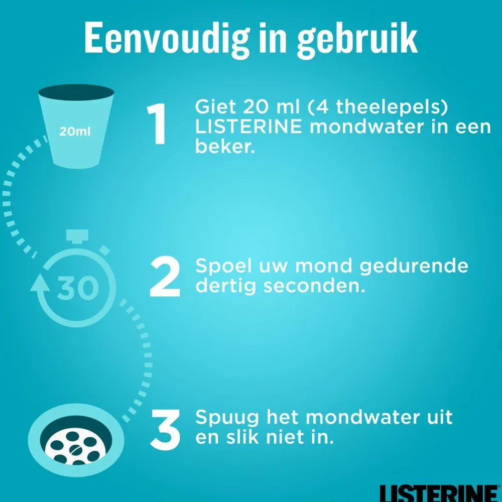 3x Mondwater Cool Mint 500 ml^Listerine Clearance