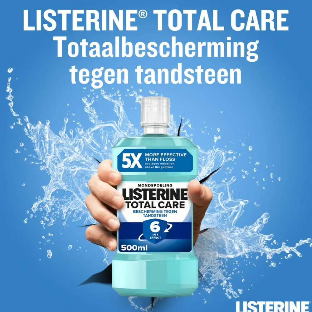 3x Total Care Bescherming Tegen Tandsteen 500 ml^Listerine