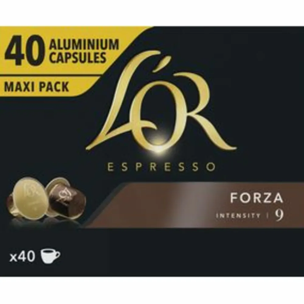 Koffie<LOR 10x L'OR Espresso Koffiecups Forza 40 stuks