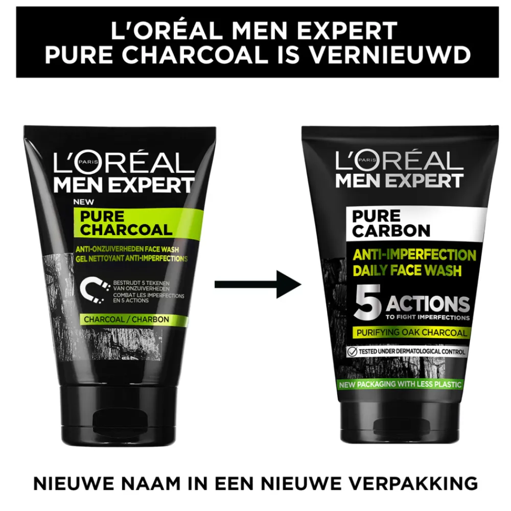 Reiniging<LOréal 6x L'Oréal Men Expert Pure Charcoal Gezichtsreiniger 100 ml
